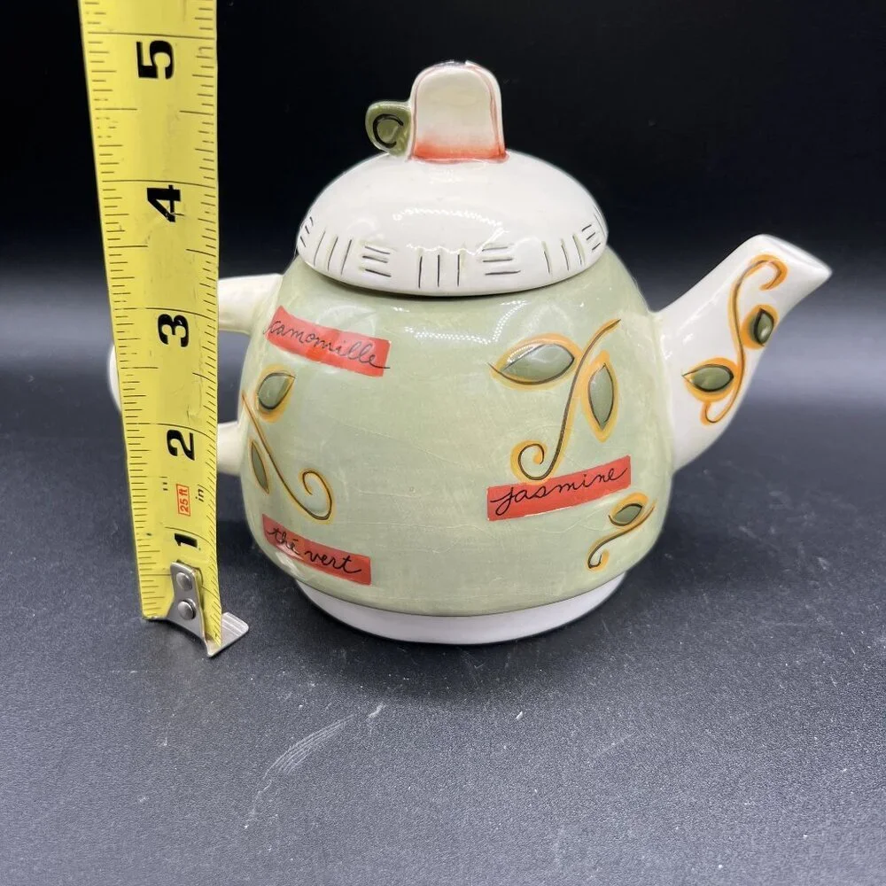 Collectible Tea For One Set Teapot Teacup Stackable Joie de Vivre pattern by MSC